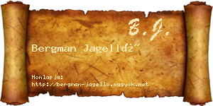 Bergman Jagelló névjegykártya